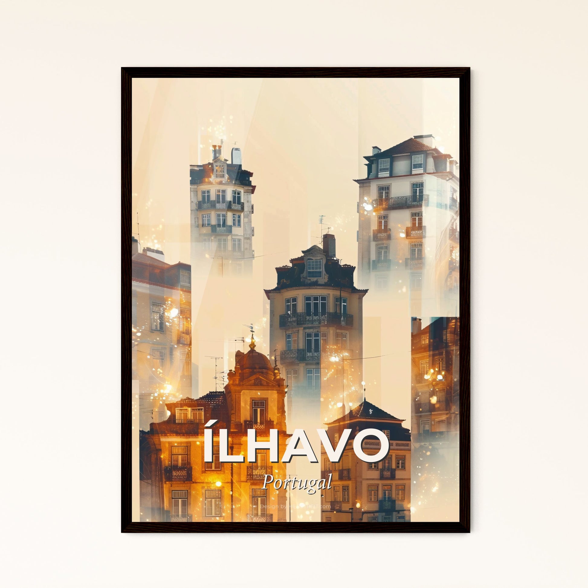 Alhavo City Skyline Composite Poster Art - A group of buildings with many windows