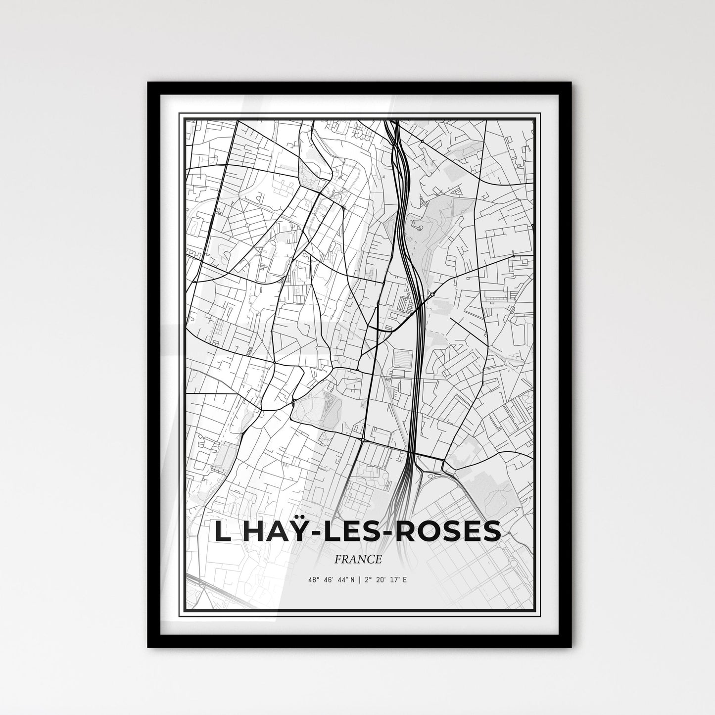 L Haÿ-les-Roses France - Scandinavian Style City Map for Modern Home Decor