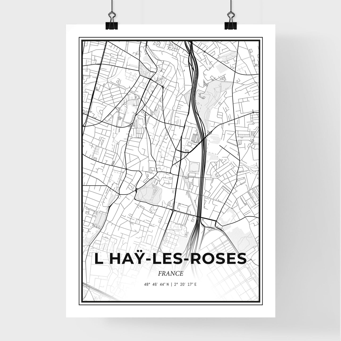 L Haÿ-les-Roses France - Premium City Map Poster