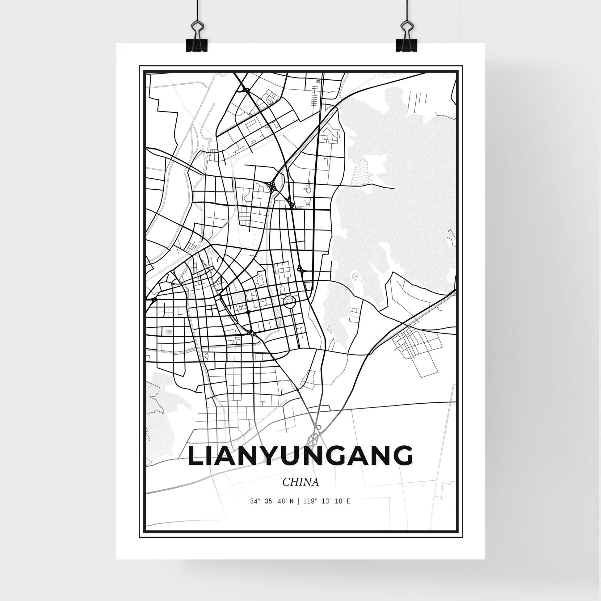 Lianyungang China - Premium City Map Poster