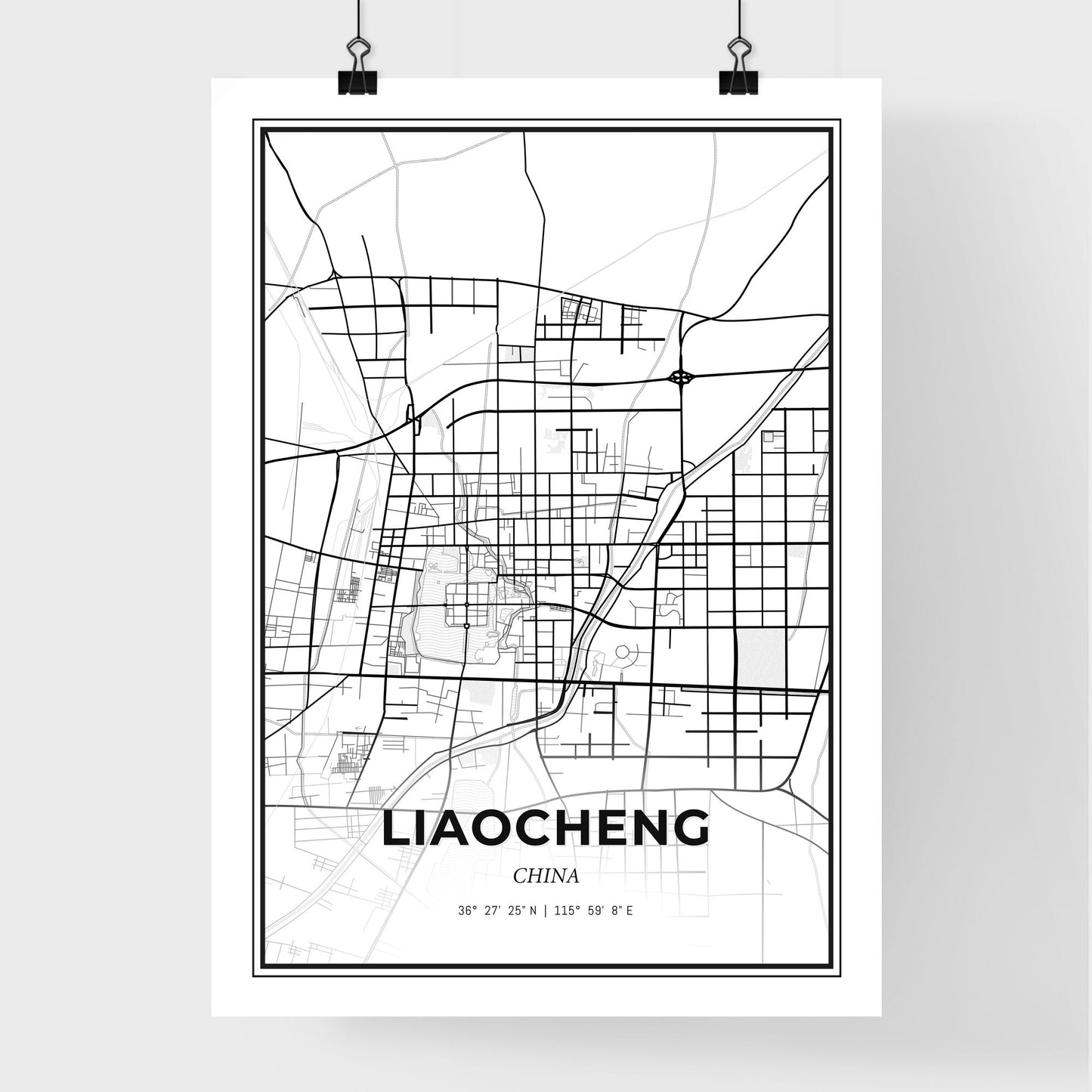 Liaocheng China - Premium City Map Poster