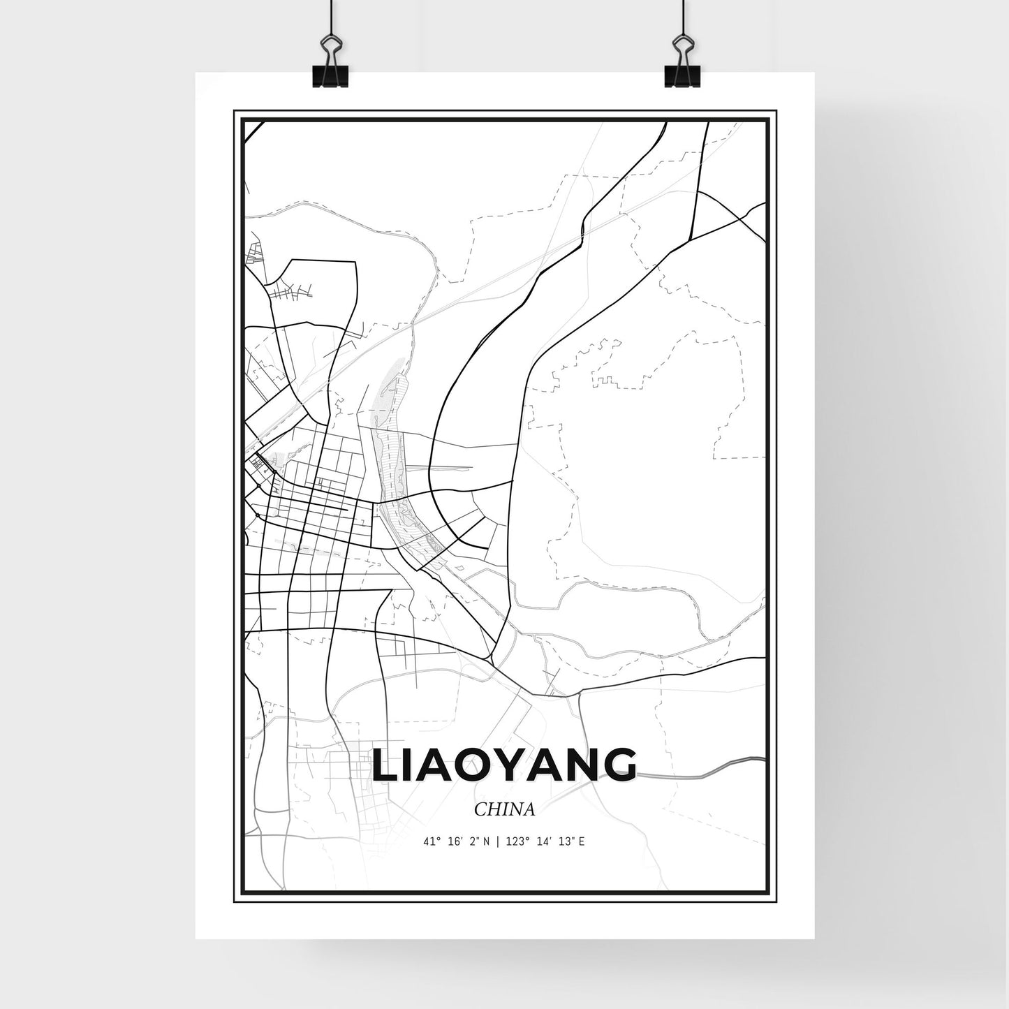 Liaoyang China - Premium City Map Poster