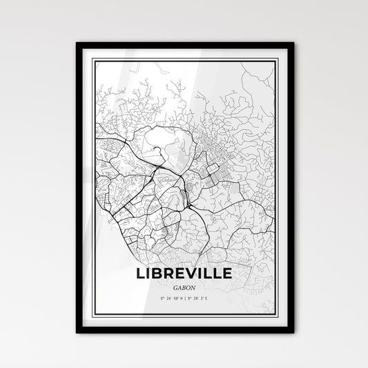 Libreville Gabon - Scandinavian Style City Map for Modern Home Decor