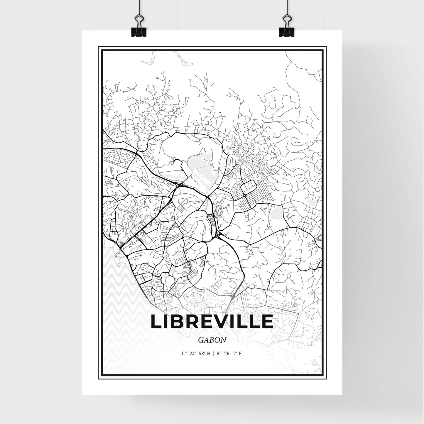 Libreville Gabon - Premium City Map Poster