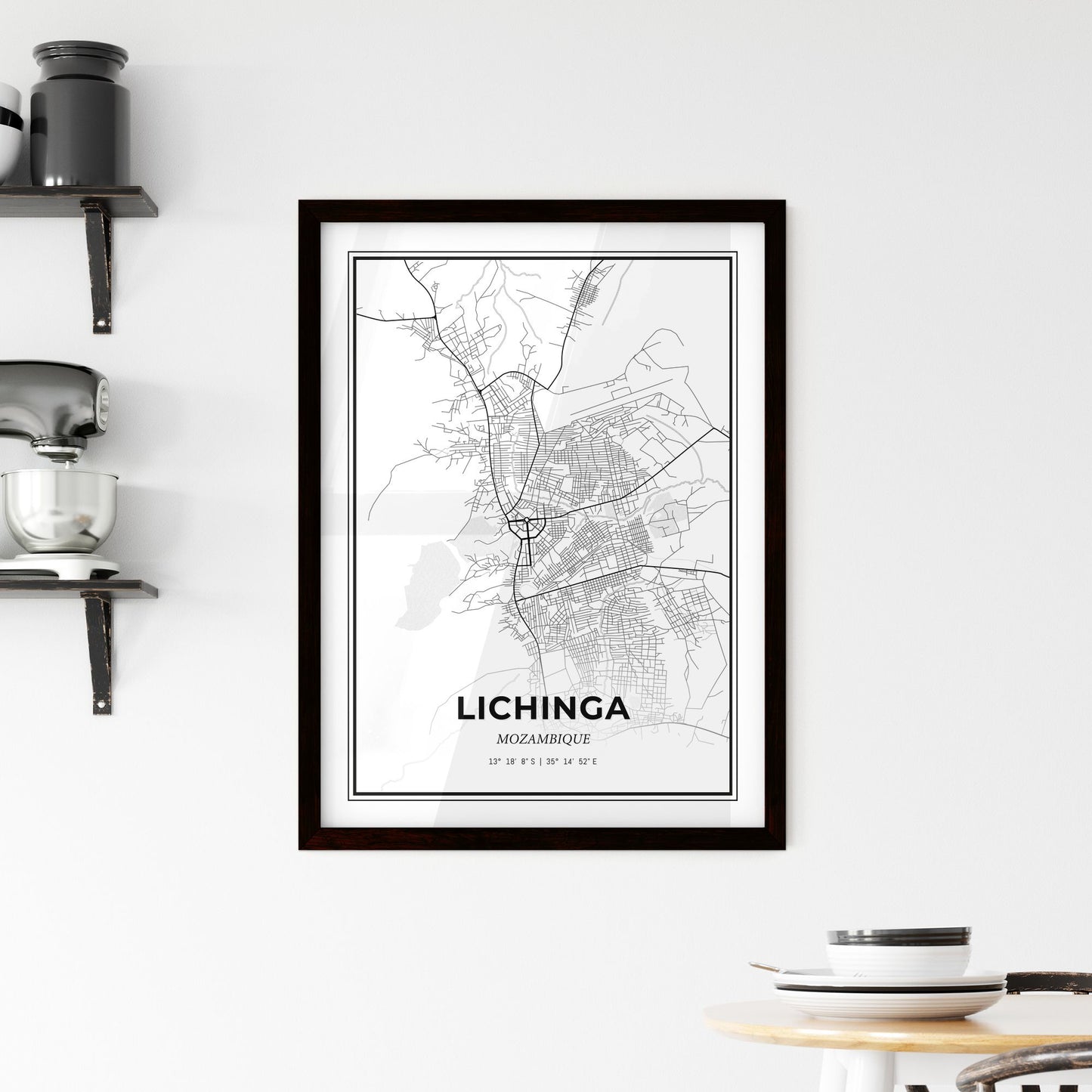 Lichinga Mozambique - Minimal City Map