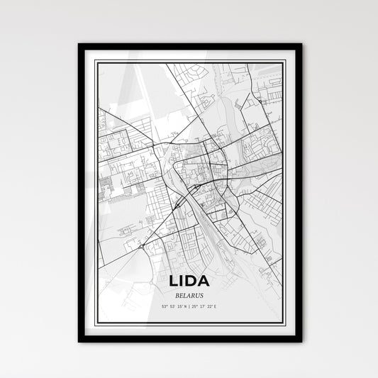 Lida Belarus - Scandinavian Style City Map for Modern Home Decor