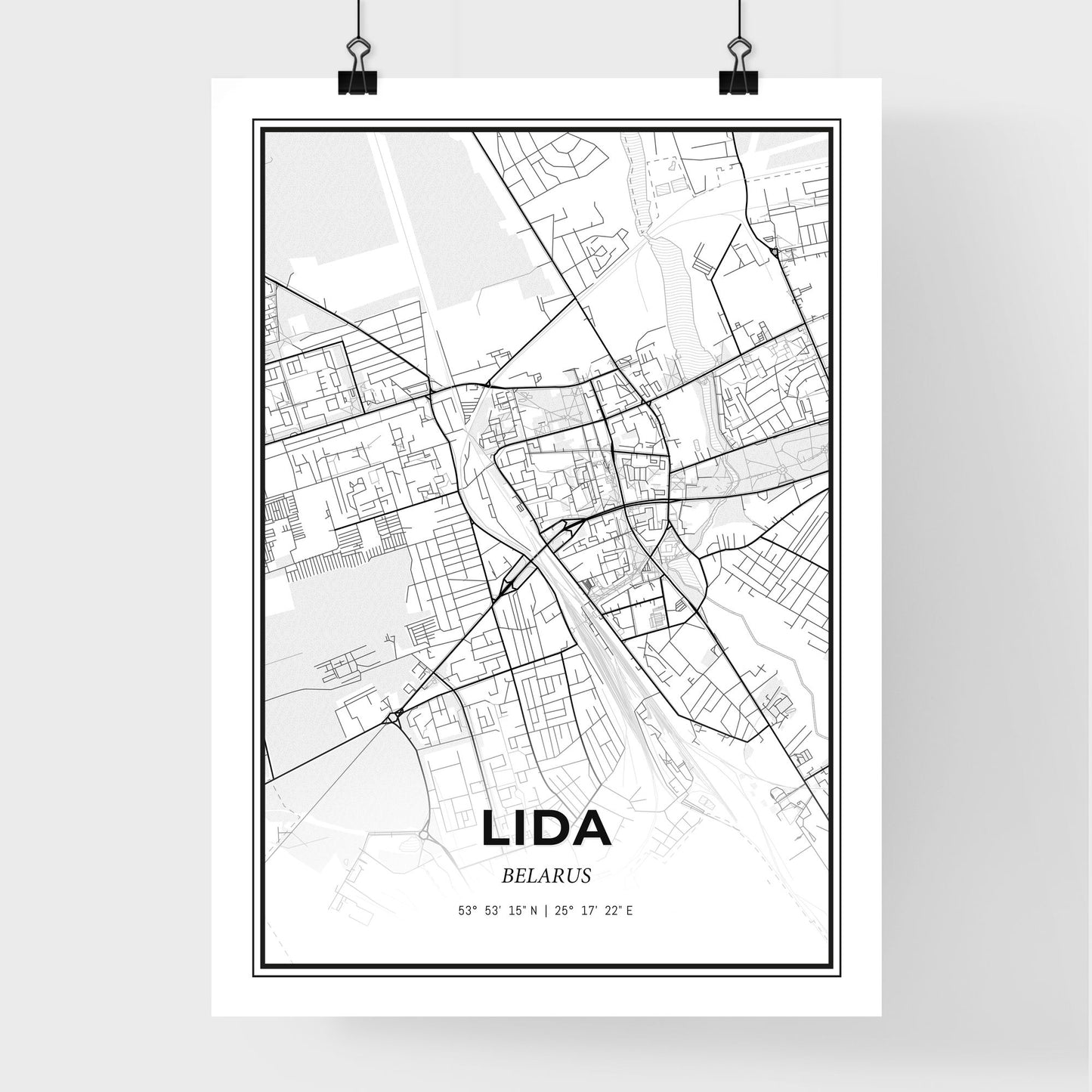 Lida Belarus - Premium City Map Poster
