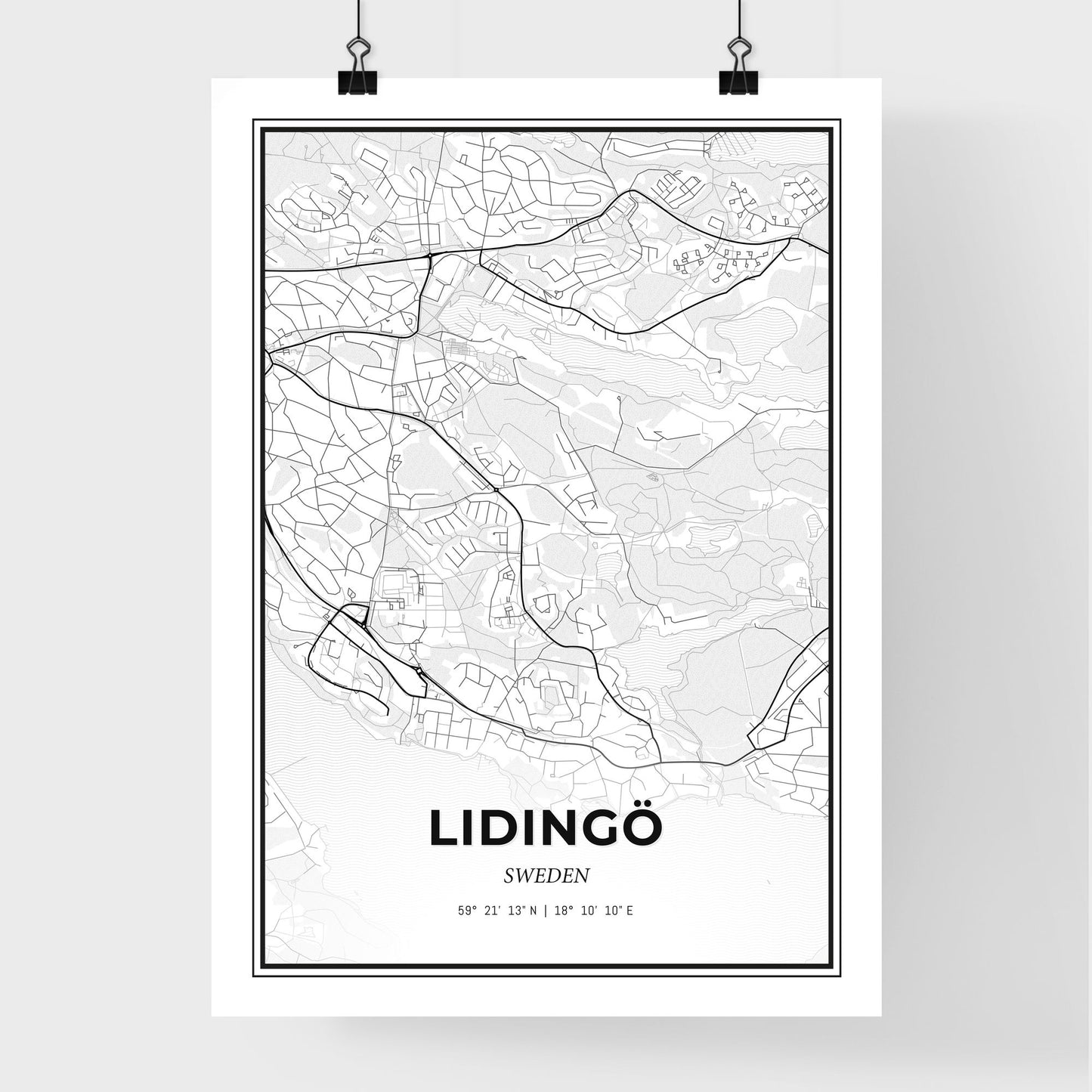 Lidingö Sweden - Premium City Map Poster
