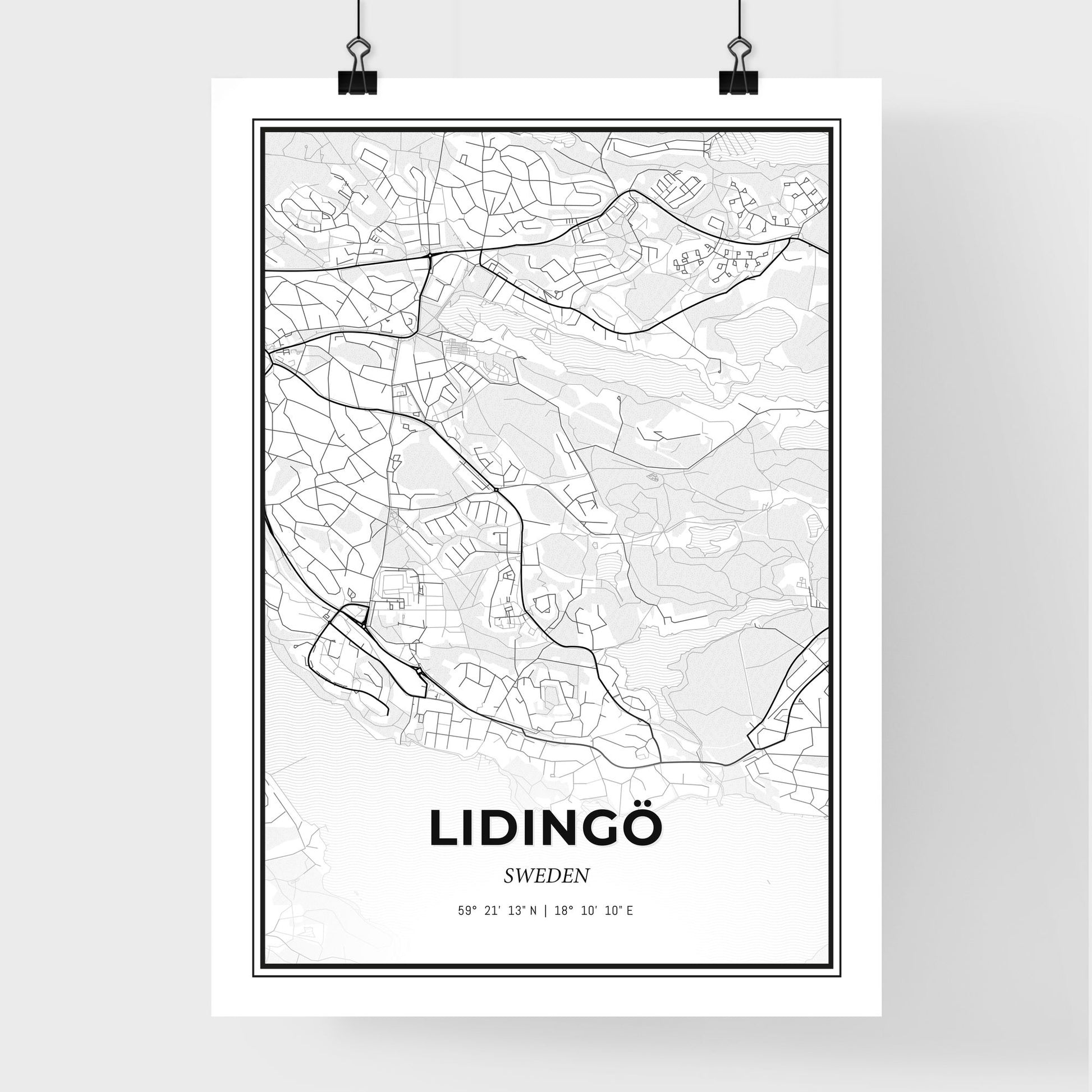 Lidingö Sweden - Premium City Map Poster