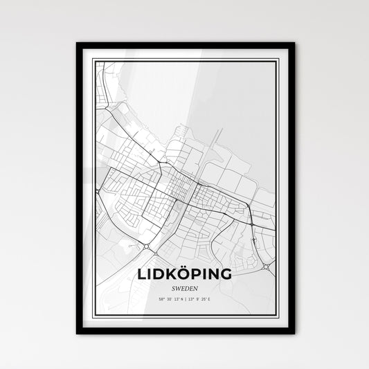 Lidköping Sweden - Scandinavian Style City Map for Modern Home Decor