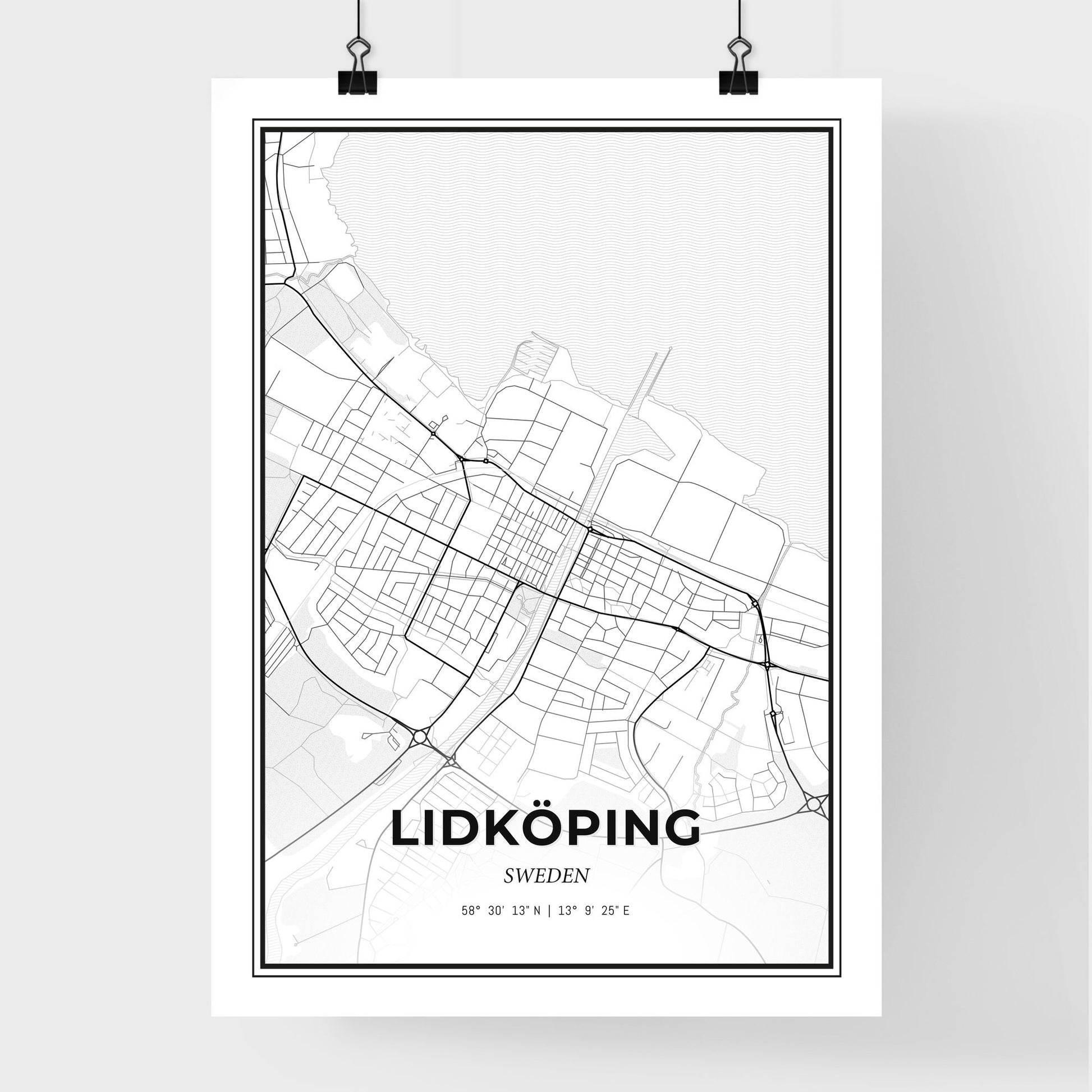 Lidköping Sweden - Premium City Map Poster
