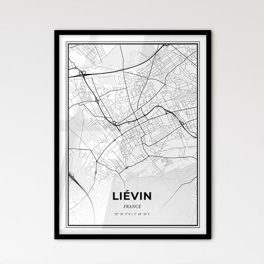 Liévin France - Scandinavian Style City Map for Modern Home Decor