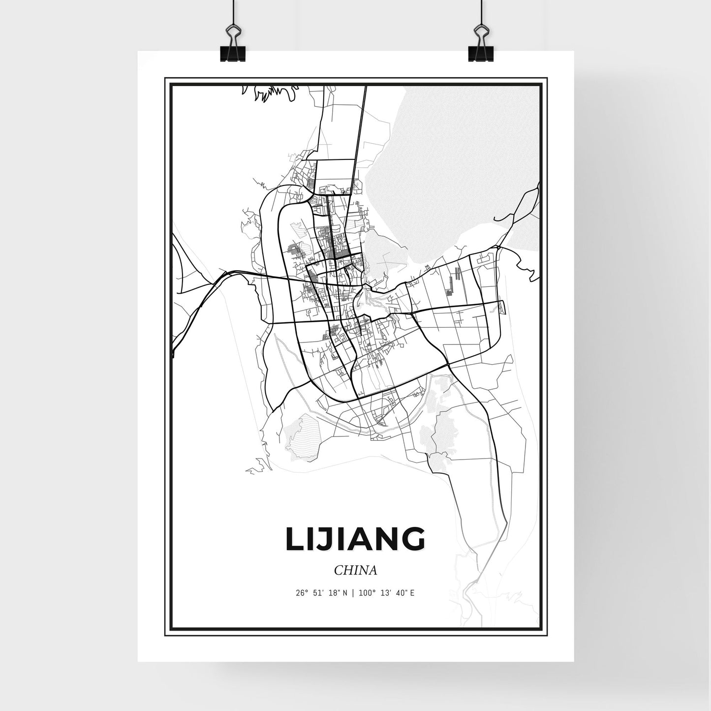Lijiang China - Premium City Map Poster