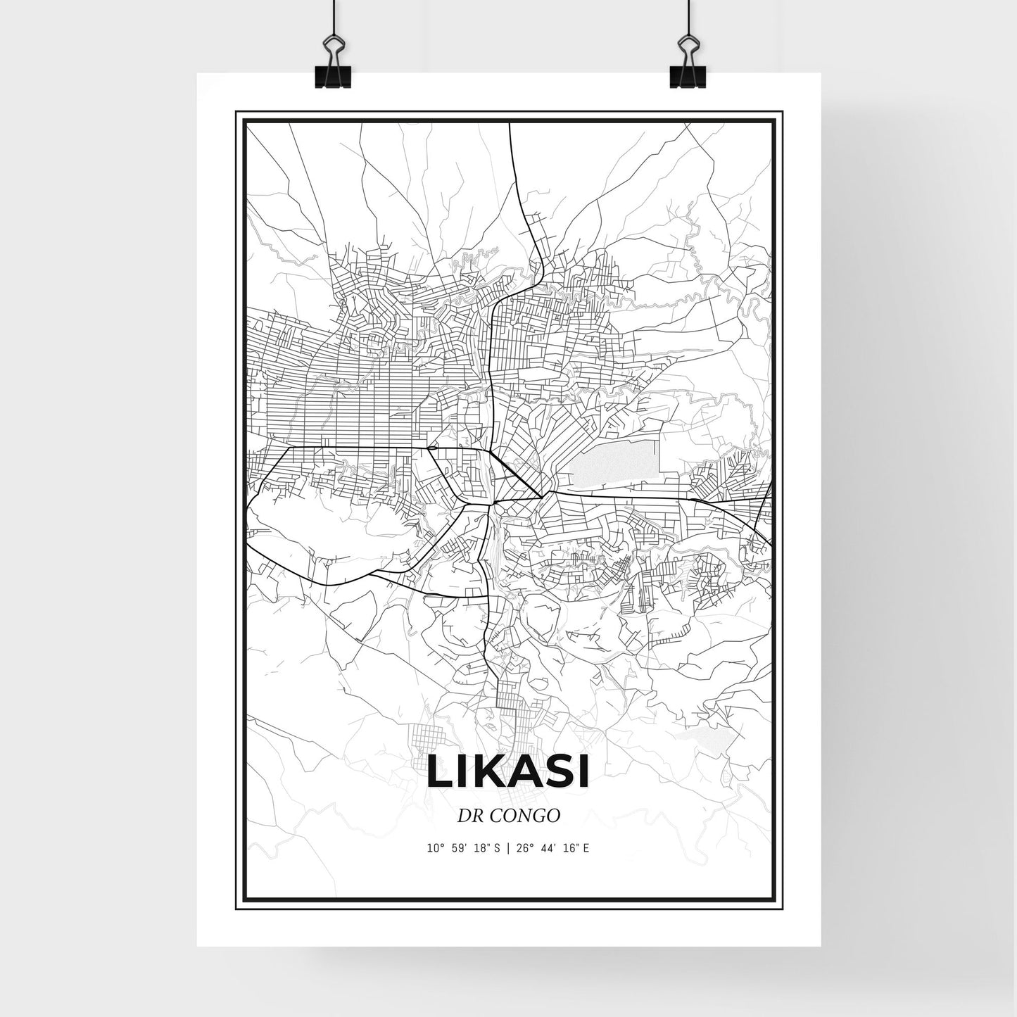 Likasi DR Congo - Premium City Map Poster