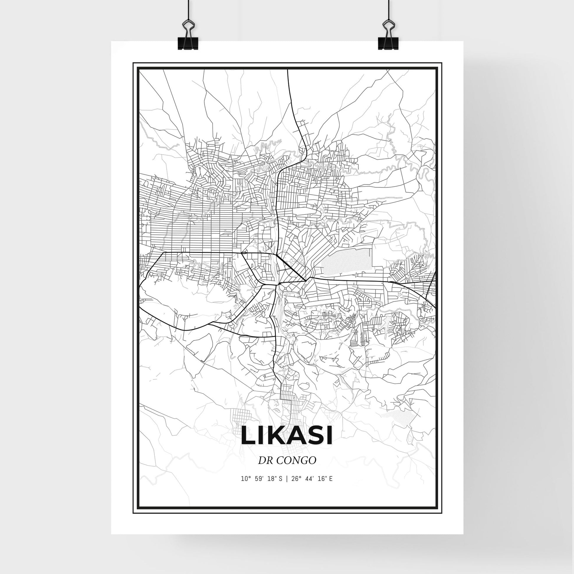 Likasi DR Congo - Premium City Map Poster