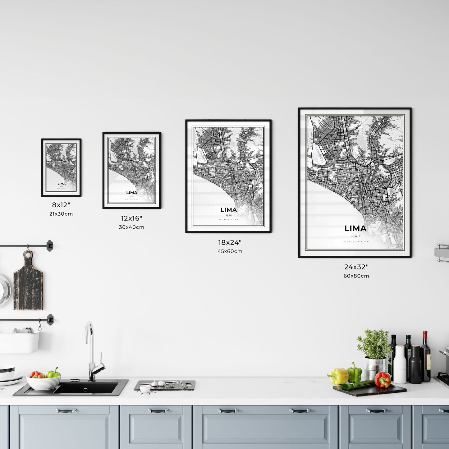 Lima Peru - Customizable Modern City Map