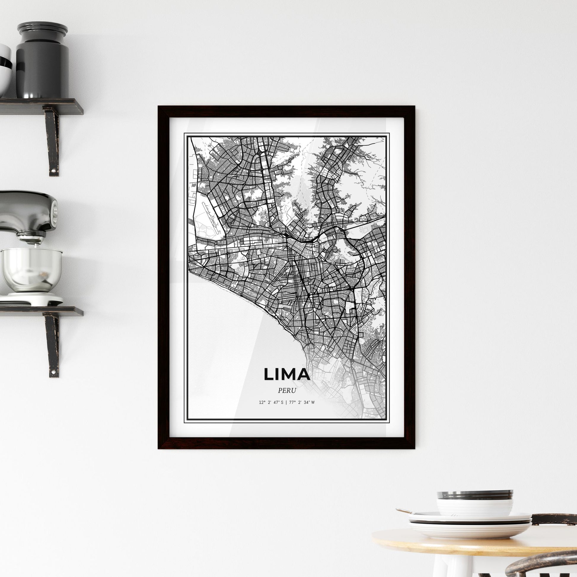 Lima Peru - Minimal City Map