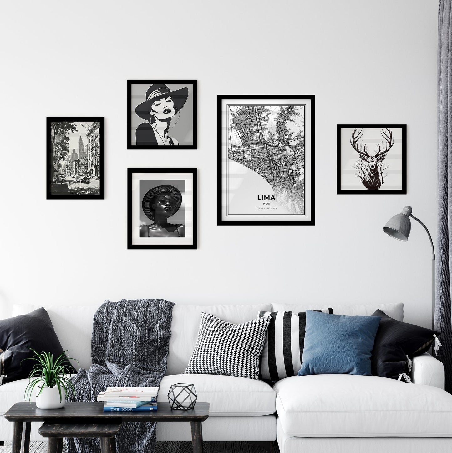 Lima Peru - Minimal City Map Interior