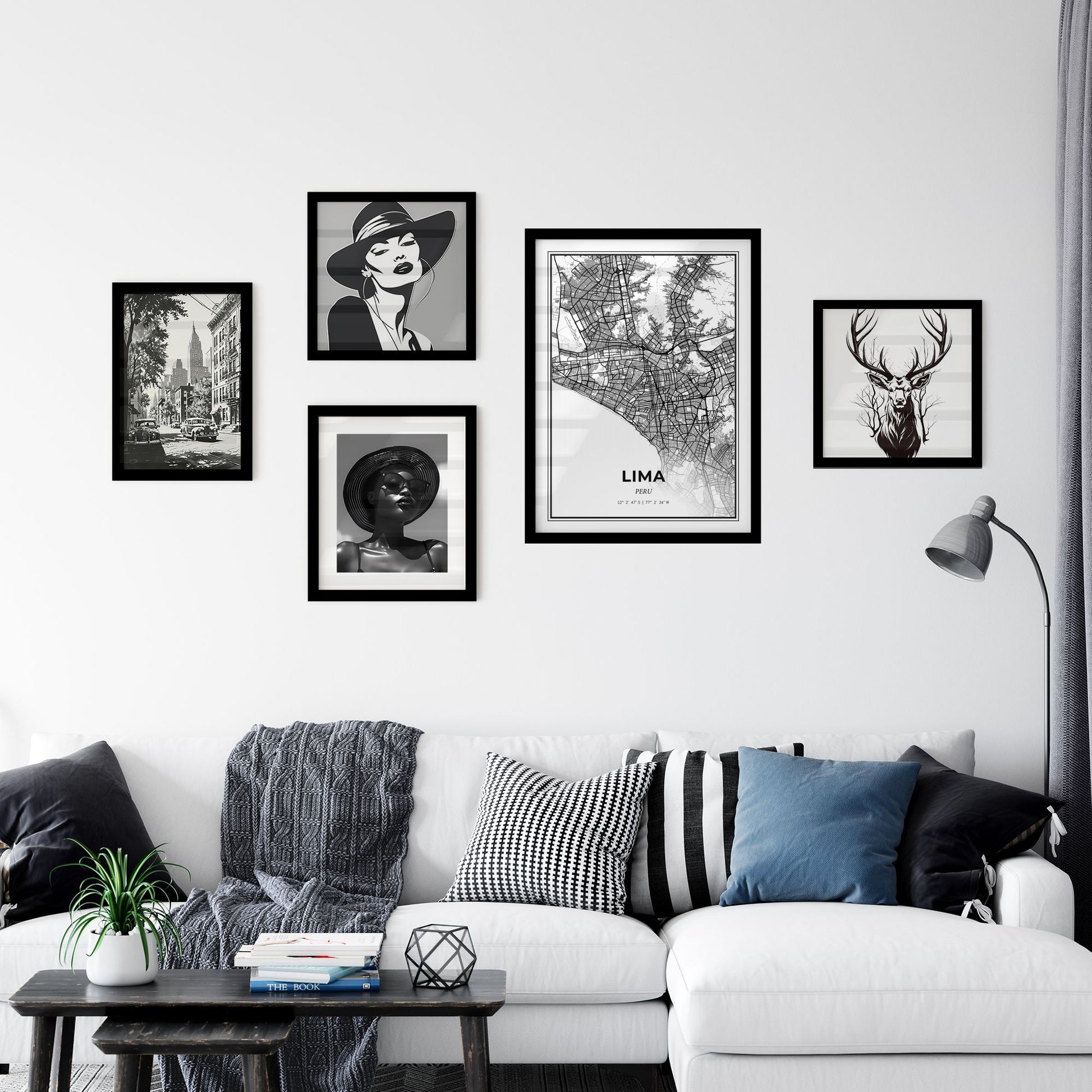 Lima Peru - Minimal City Map Interior