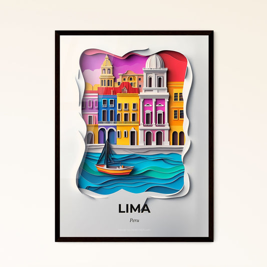 Vivid Lima, Peru - a paper cut of a boat in the water