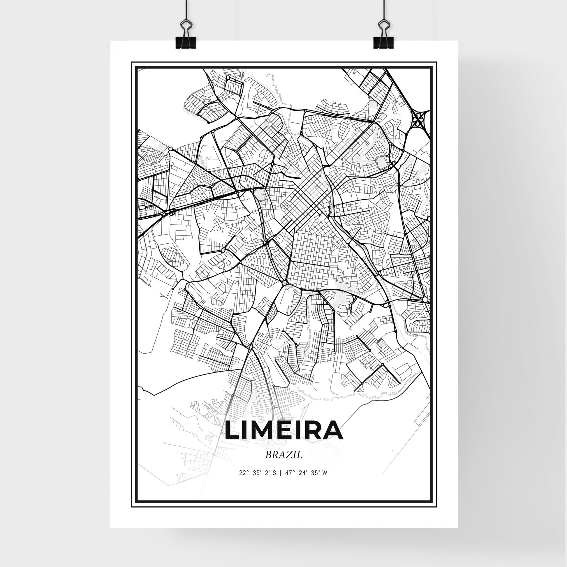 Limeira Brazil - Premium City Map Poster