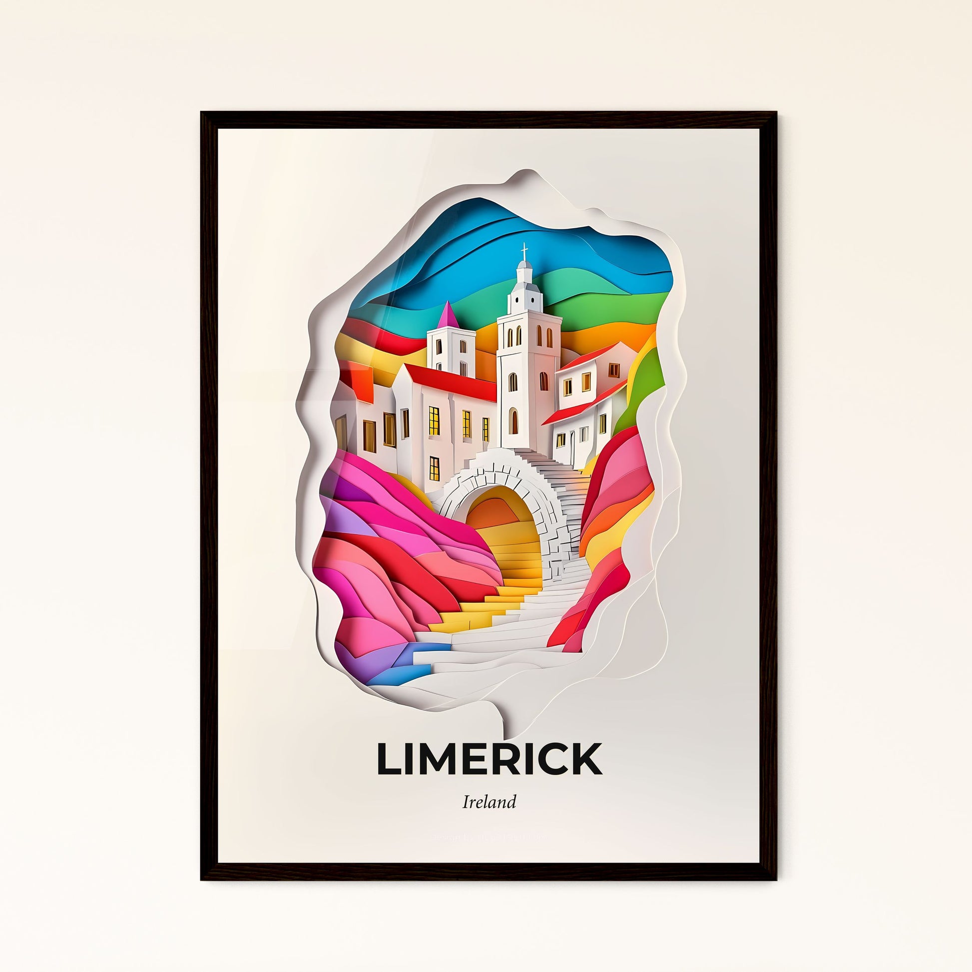 Vivid Limerick, Ireland - a paper cut of a city with a bridge