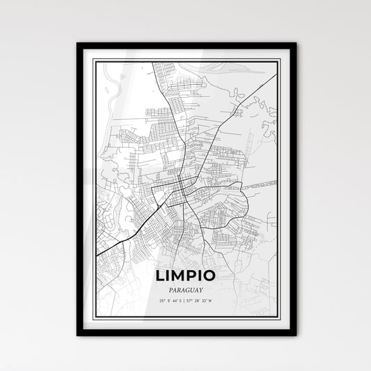 Limpio Paraguay - Scandinavian Style City Map for Modern Home Decor