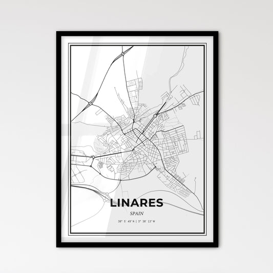 Linares Spain - Scandinavian Style City Map for Modern Home Decor