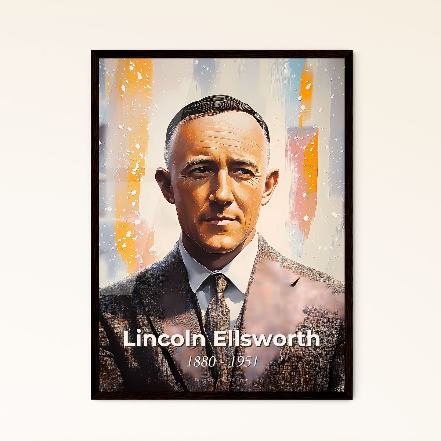 Portrait of Lincoln Ellsworth, 1880 - 1951. Impressionistic painting of a man in a suit.