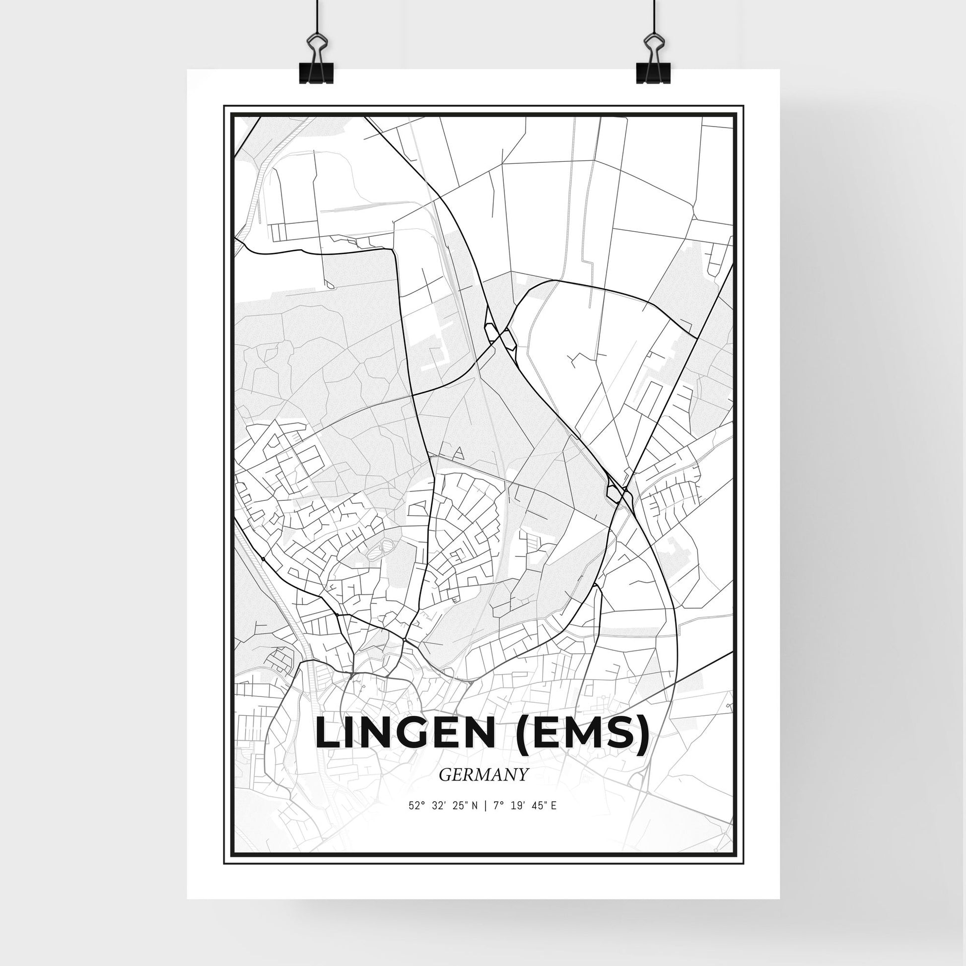 Lingen (Ems) Germany - Premium City Map Poster