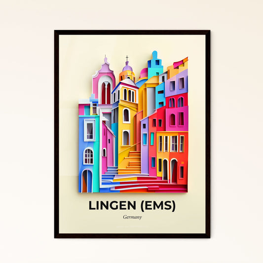 Vivid Lingen (Ems), Germany - a colorful city with a staircase going up to it