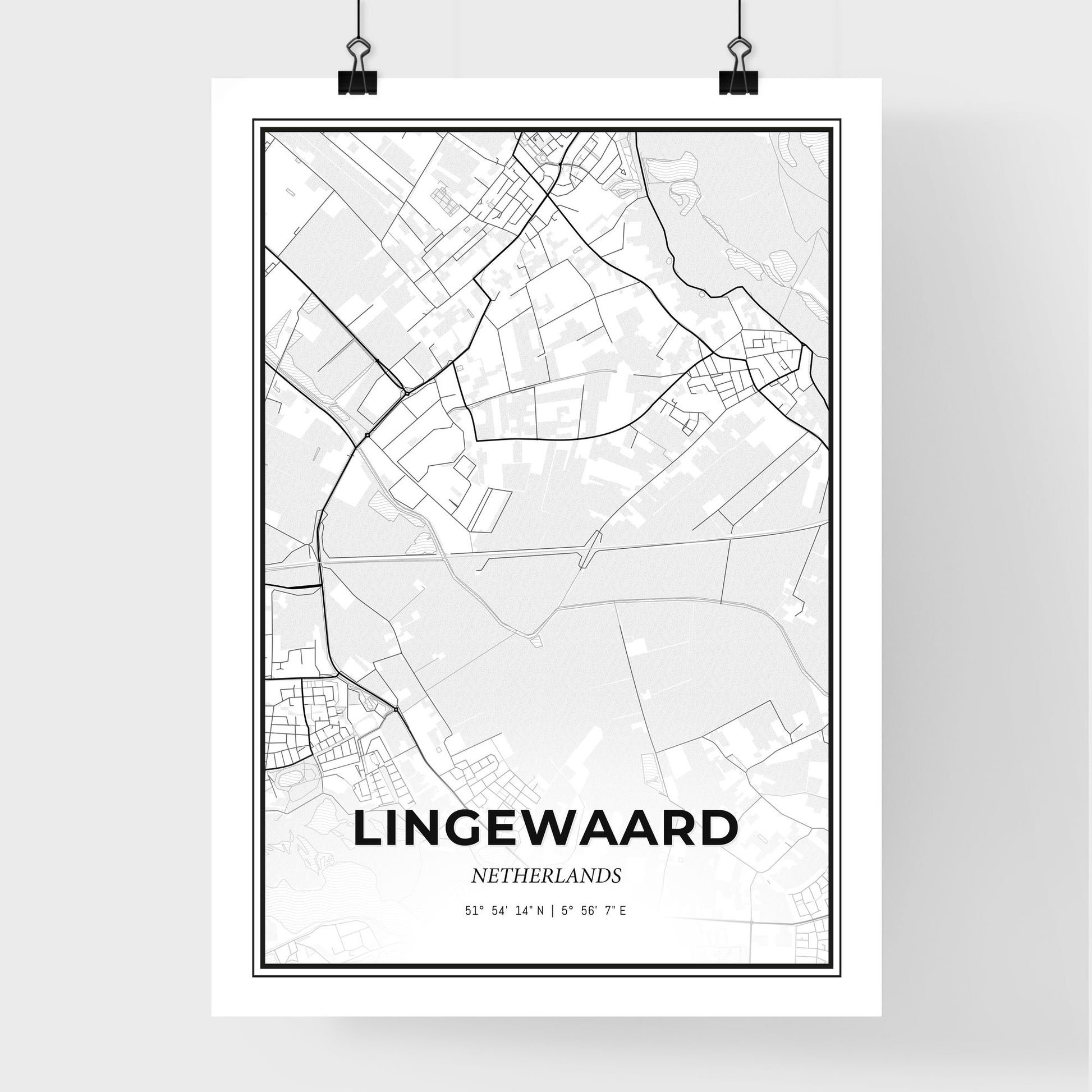  Lingewaard Netherlands - Premium City Map Poster
