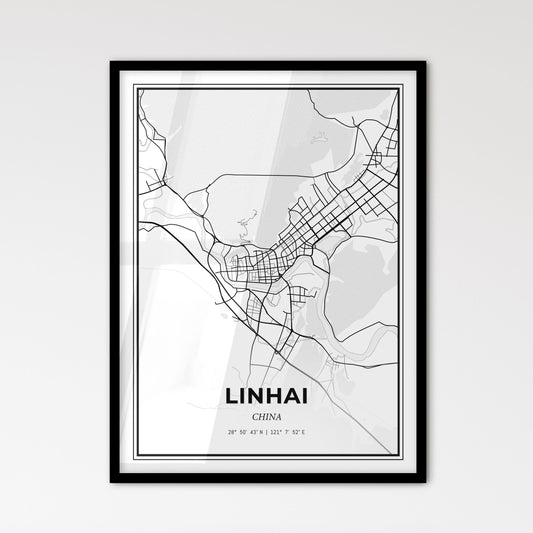 Linhai China - Scandinavian Style City Map for Modern Home Decor