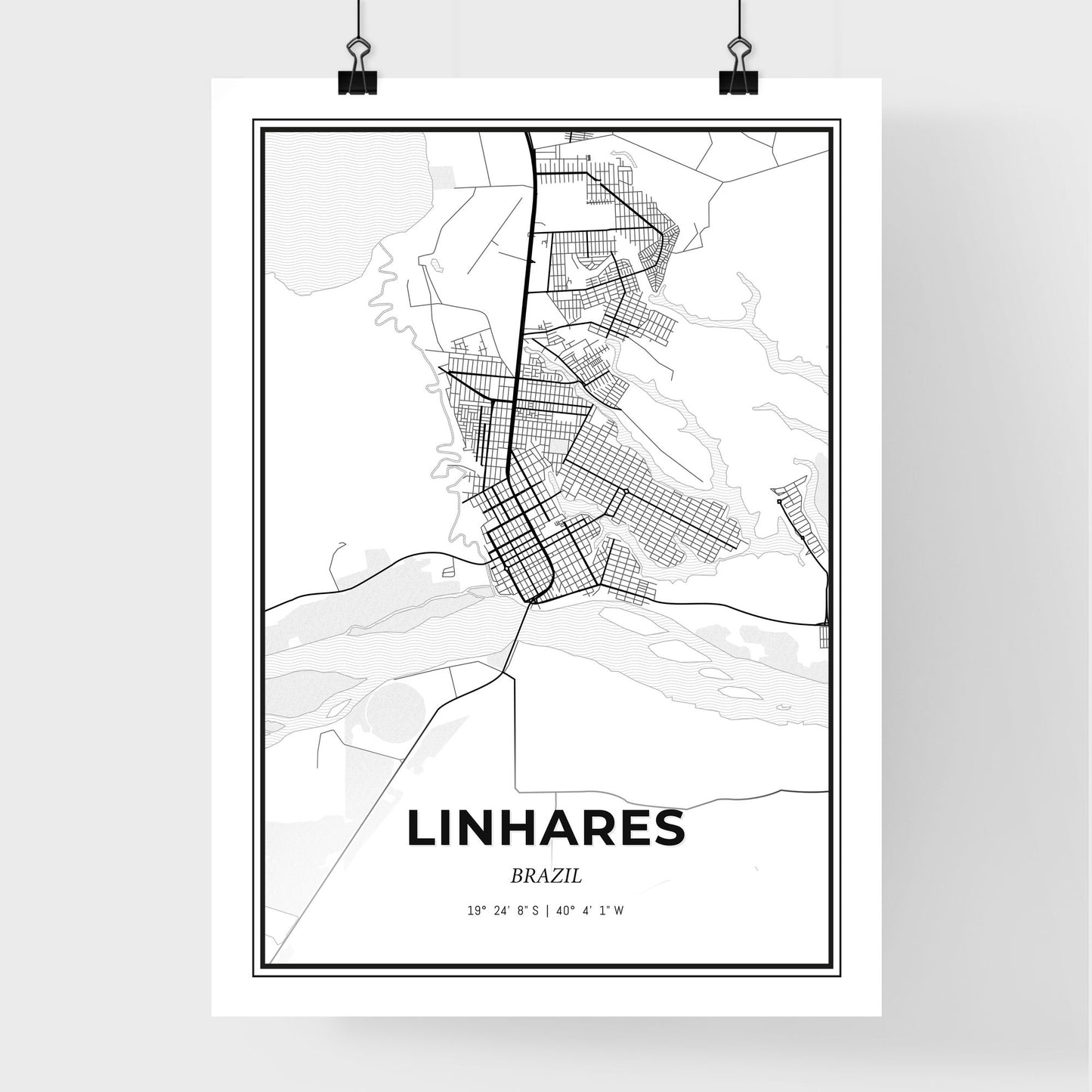 Linhares Brazil - Premium City Map Poster