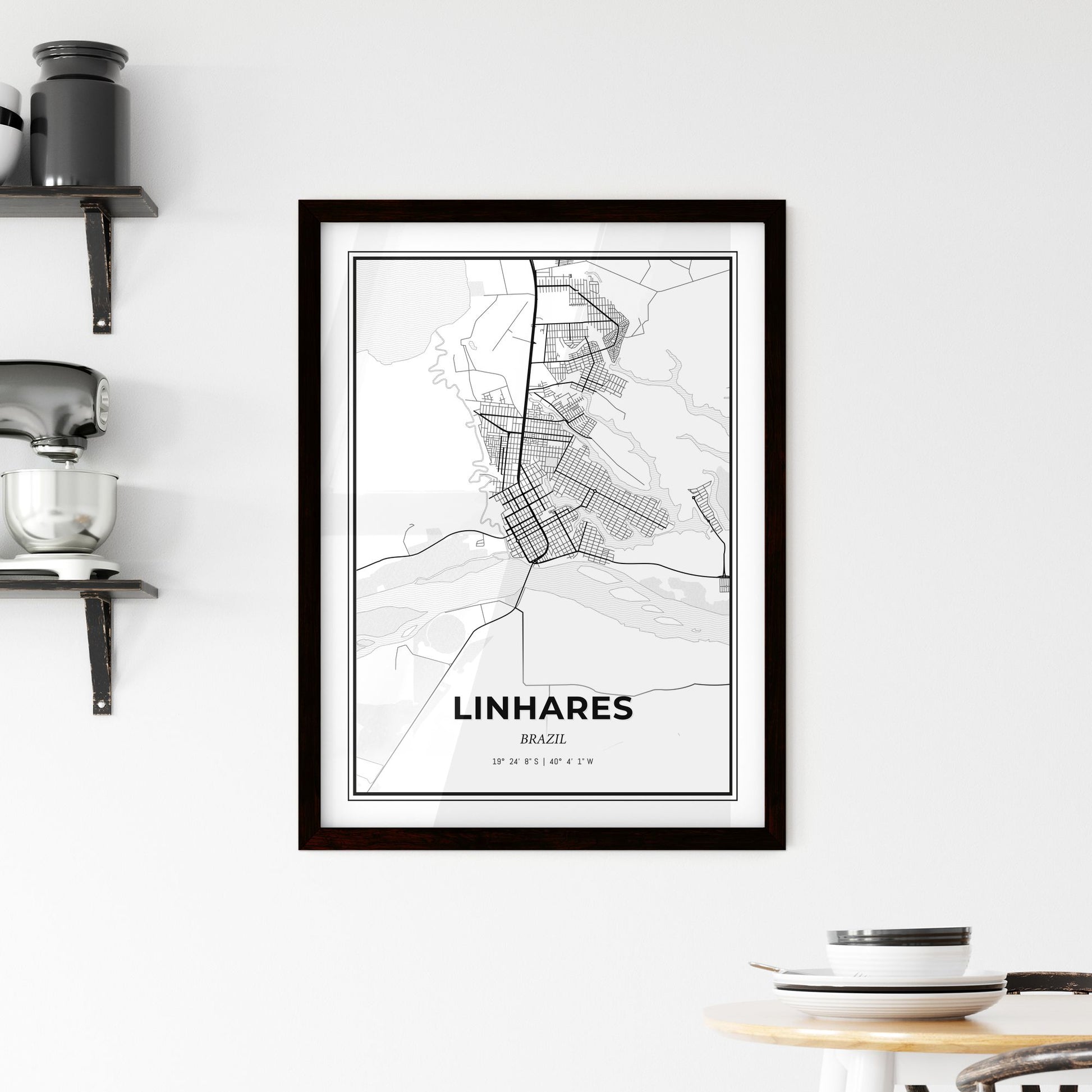 Linhares Brazil - Minimal City Map