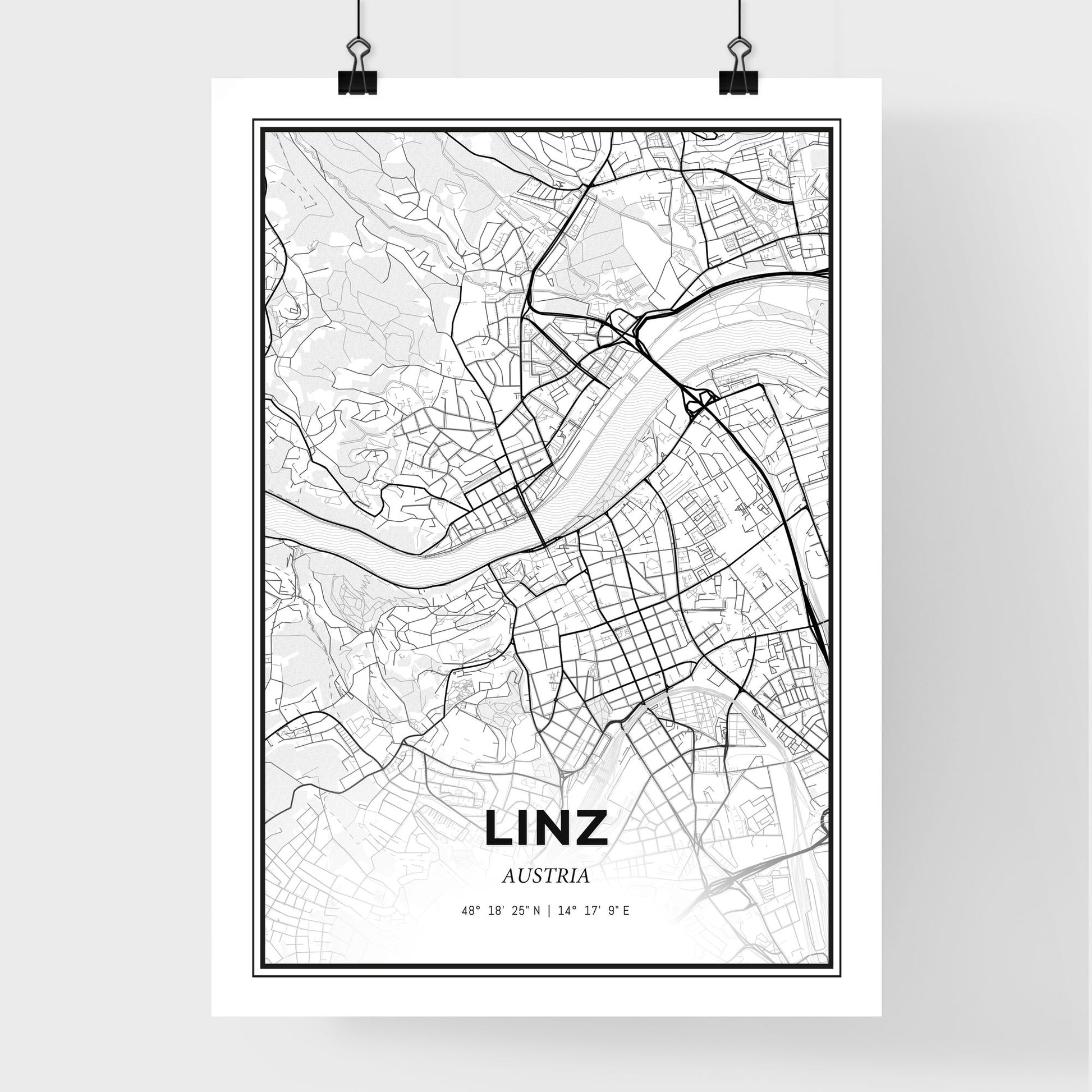 Linz Austria - Premium City Map Poster