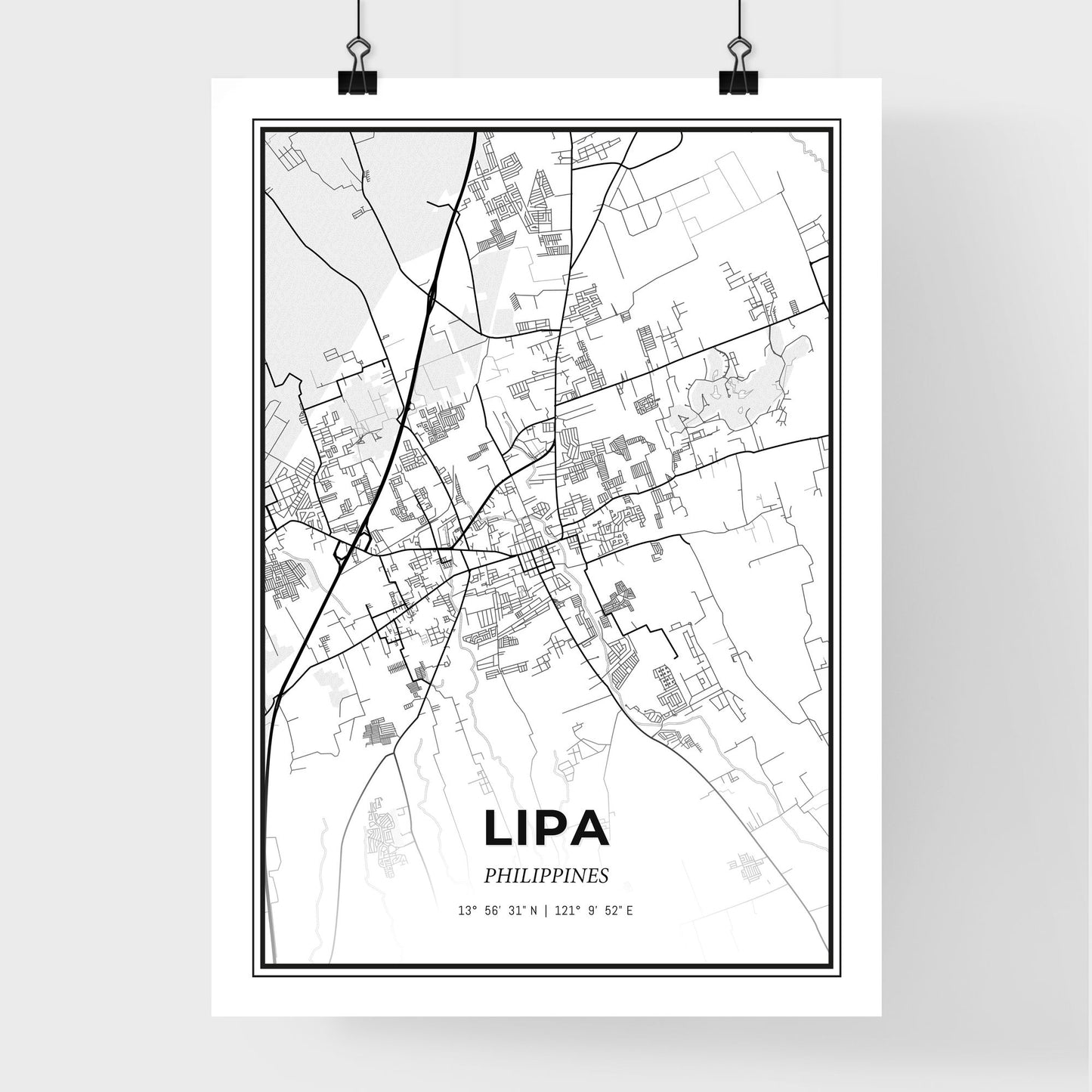 Lipa Philippines - Premium City Map Poster