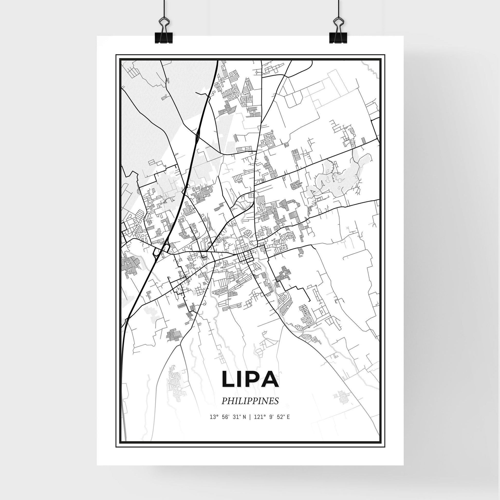 Lipa Philippines - Premium City Map Poster