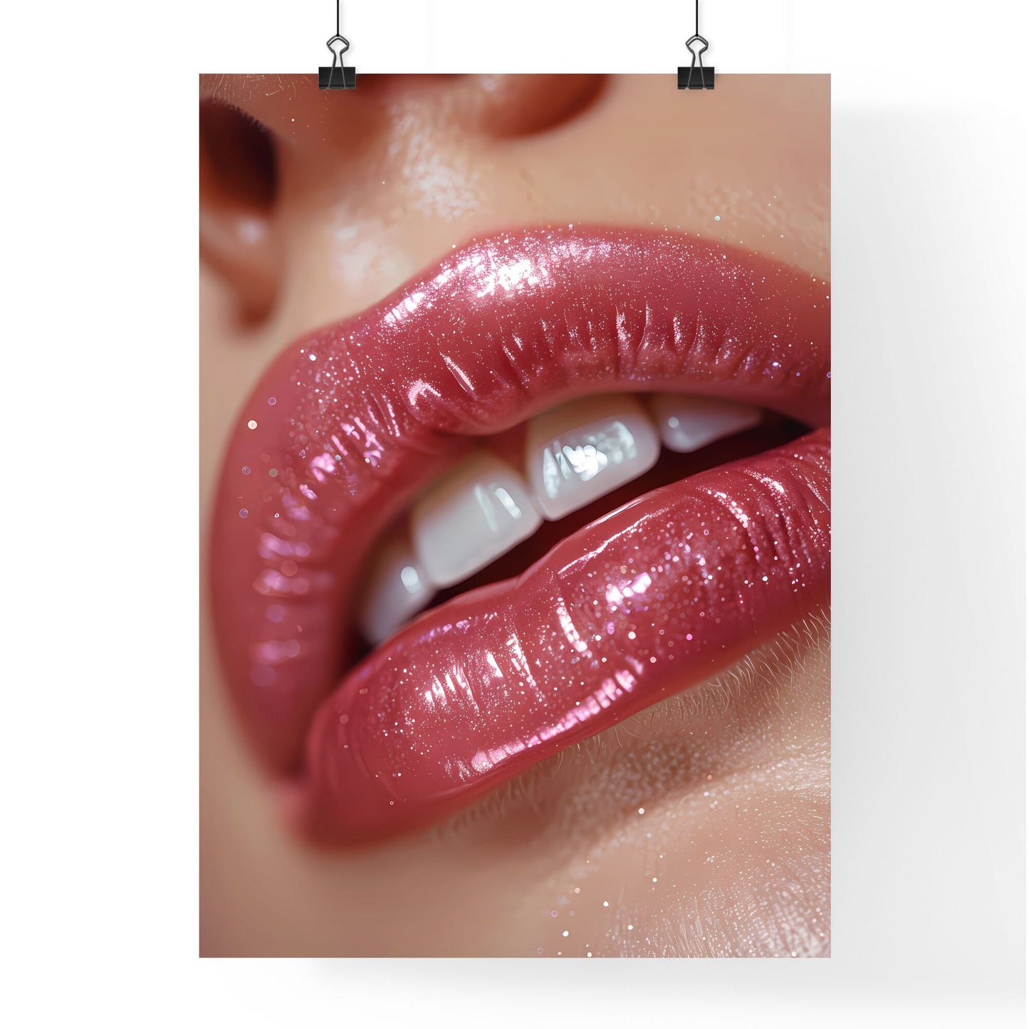 Luscious Lips Enhanced by Permanent Makeup in Beauty Studio, Showcasing Vibrant Artistry on a Light Background Default Title