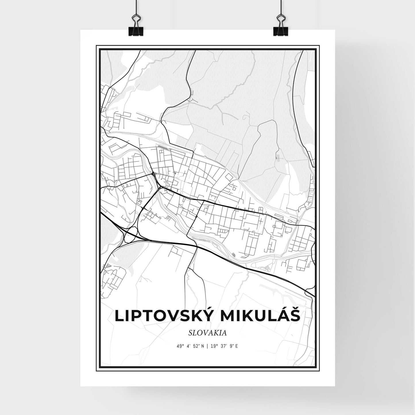 Liptovský Mikuláš Slovakia - Premium City Map Poster