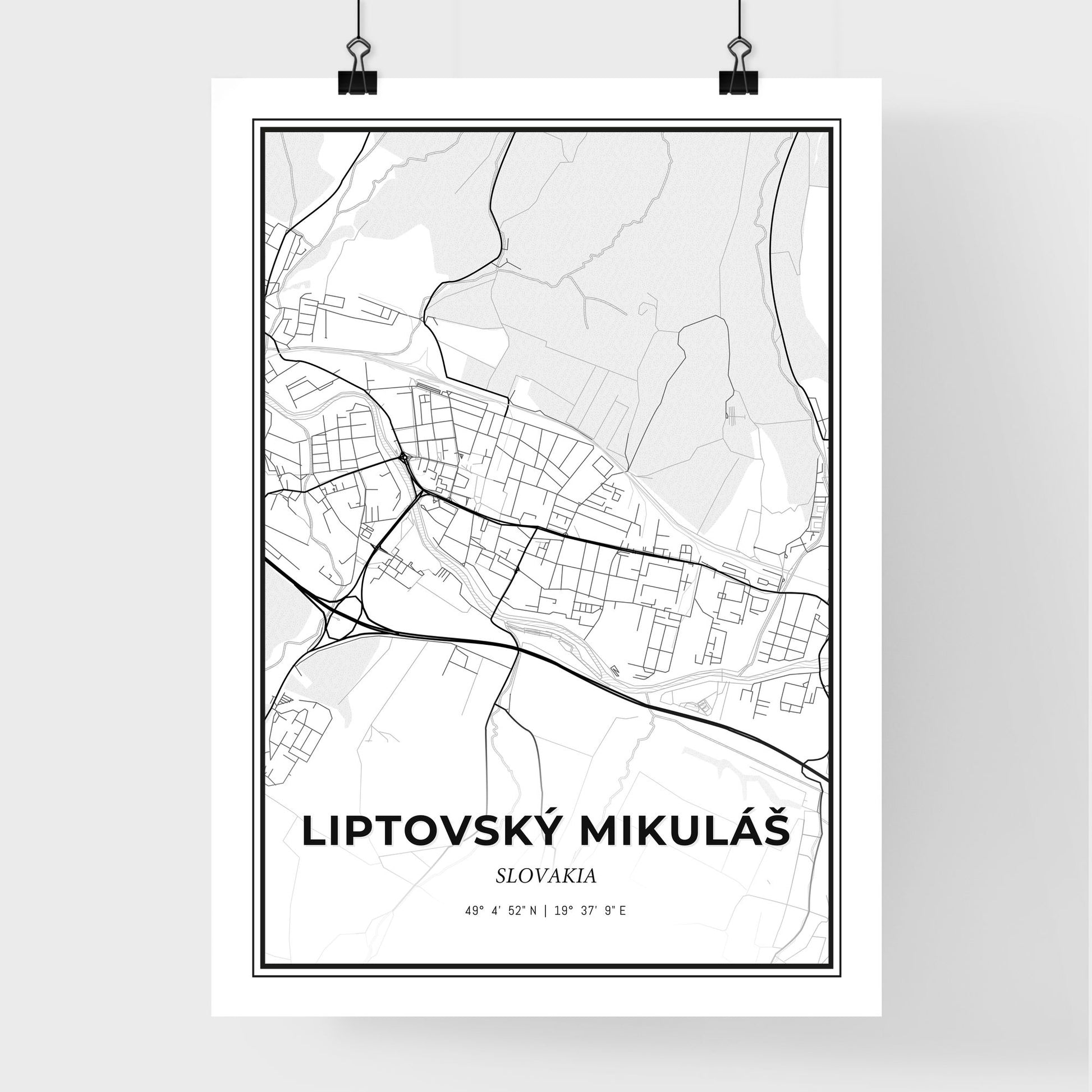 Liptovský Mikuláš Slovakia - Premium City Map Poster