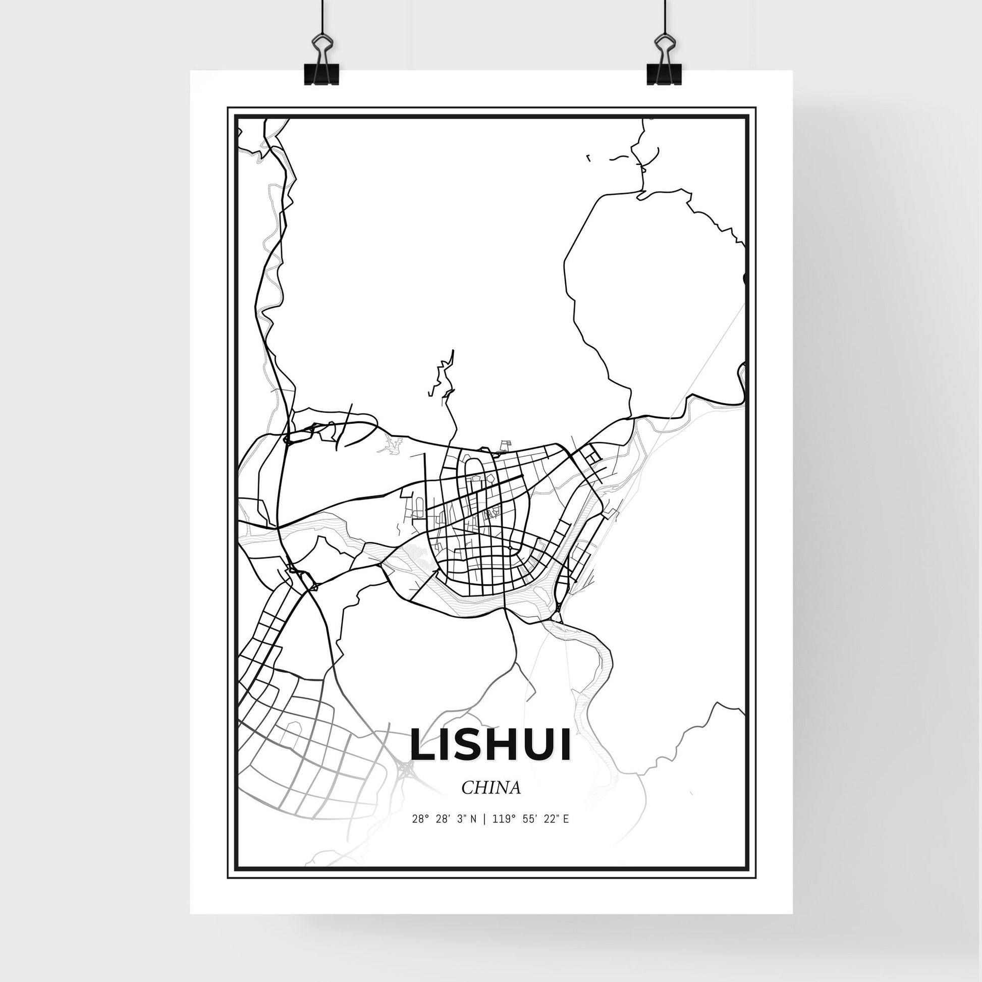 Lishui China - Premium City Map Poster
