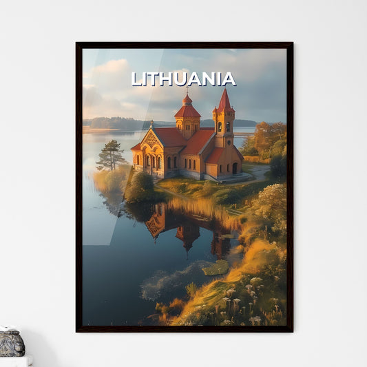 Lithuania Europe Painting Art Building Lake Vibrant Colors Abstract