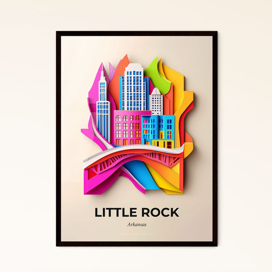 Vivid Little Rock, Arkansas - a colorful city with a bridge and buildings