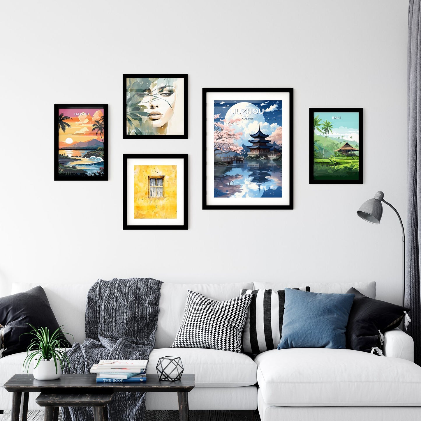 Liuzhou City Skyline Abstract Painting Canvas Print Panorama Modern Vibrant Art Travel Wall Decor China Architecture Default Title