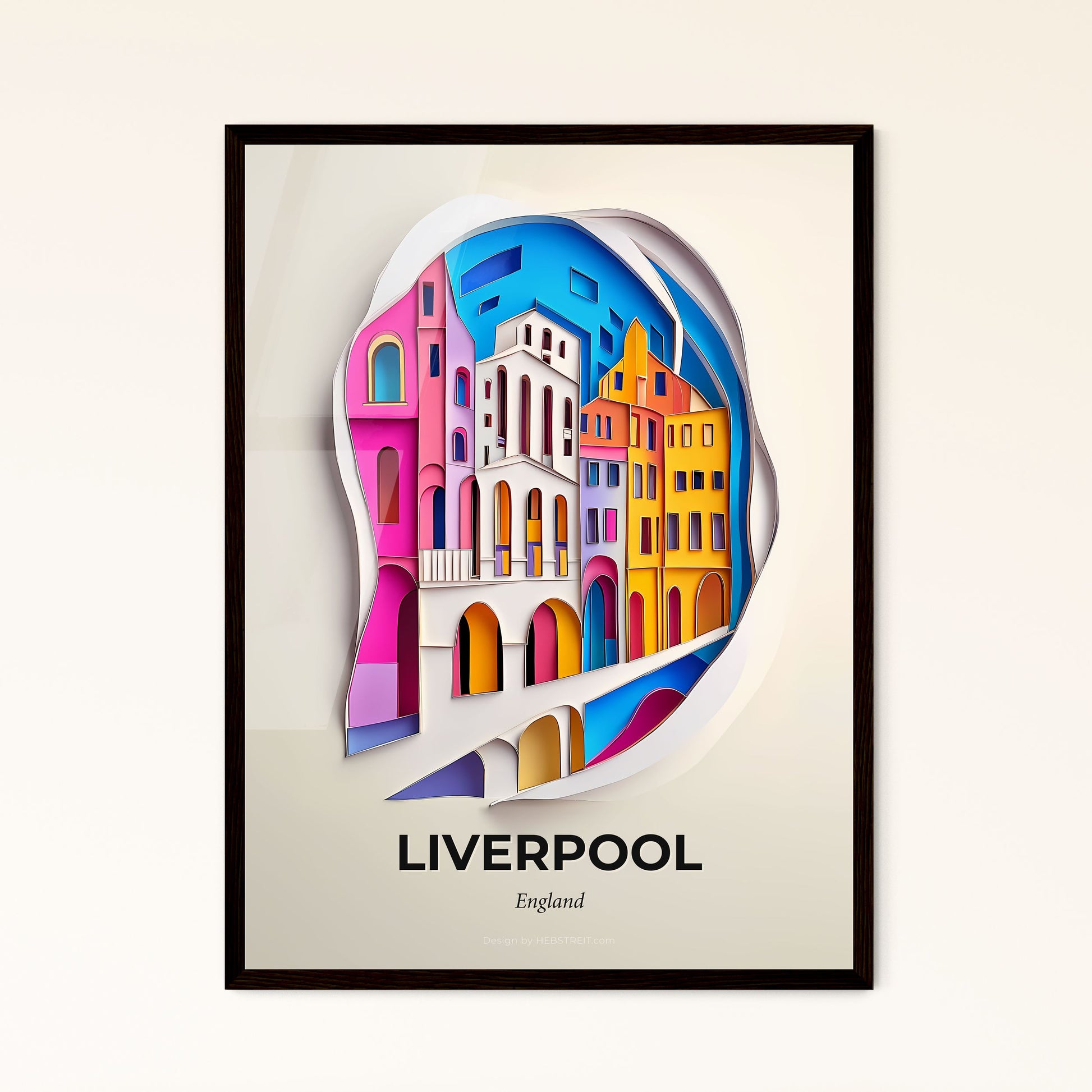 Vivid Liverpool, England - a paper cut of a city with a bridge