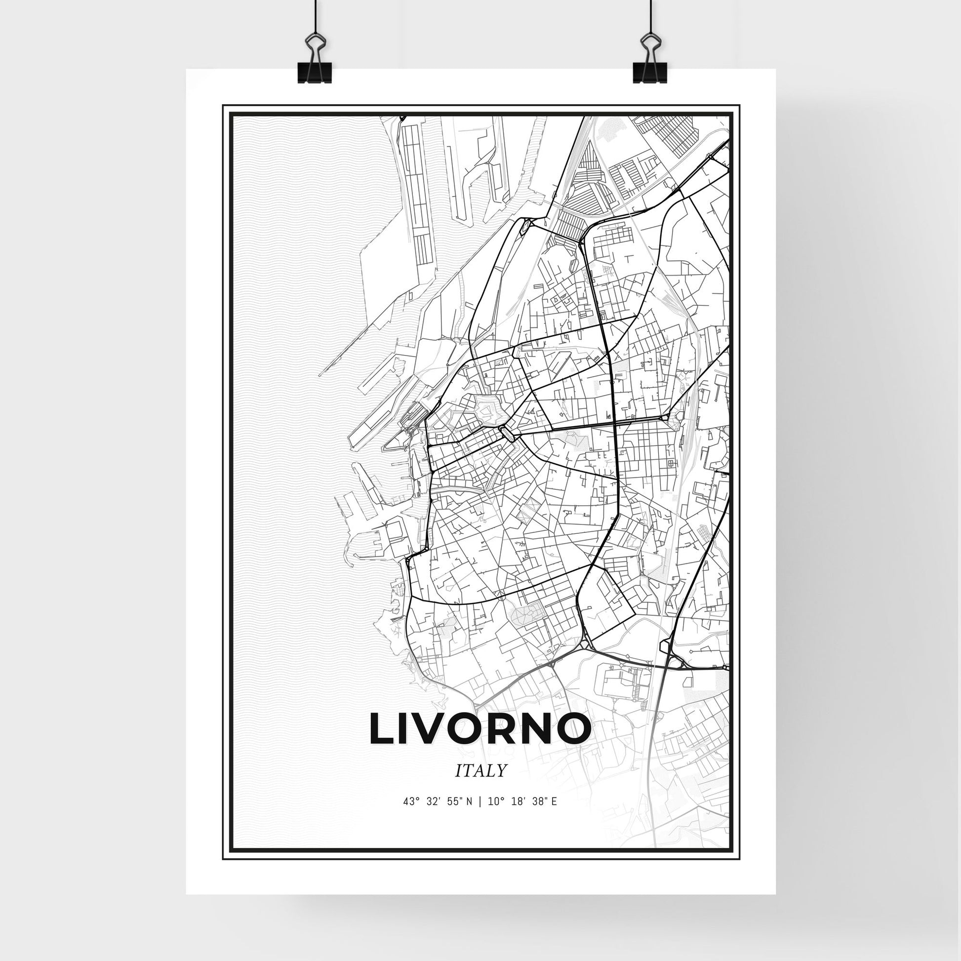Livorno Italy - Premium City Map Poster