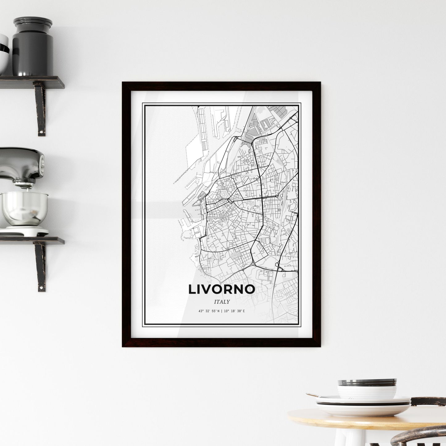 Livorno Italy - Minimal City Map