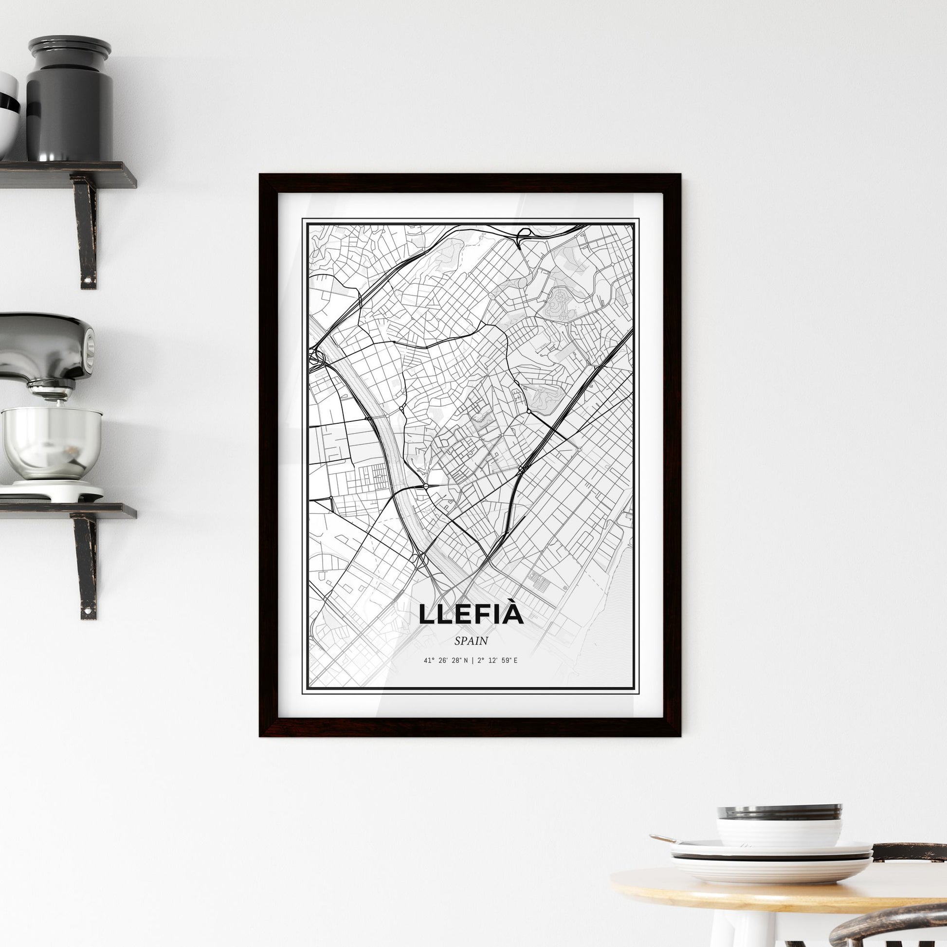 Llefià Spain - Minimal City Map