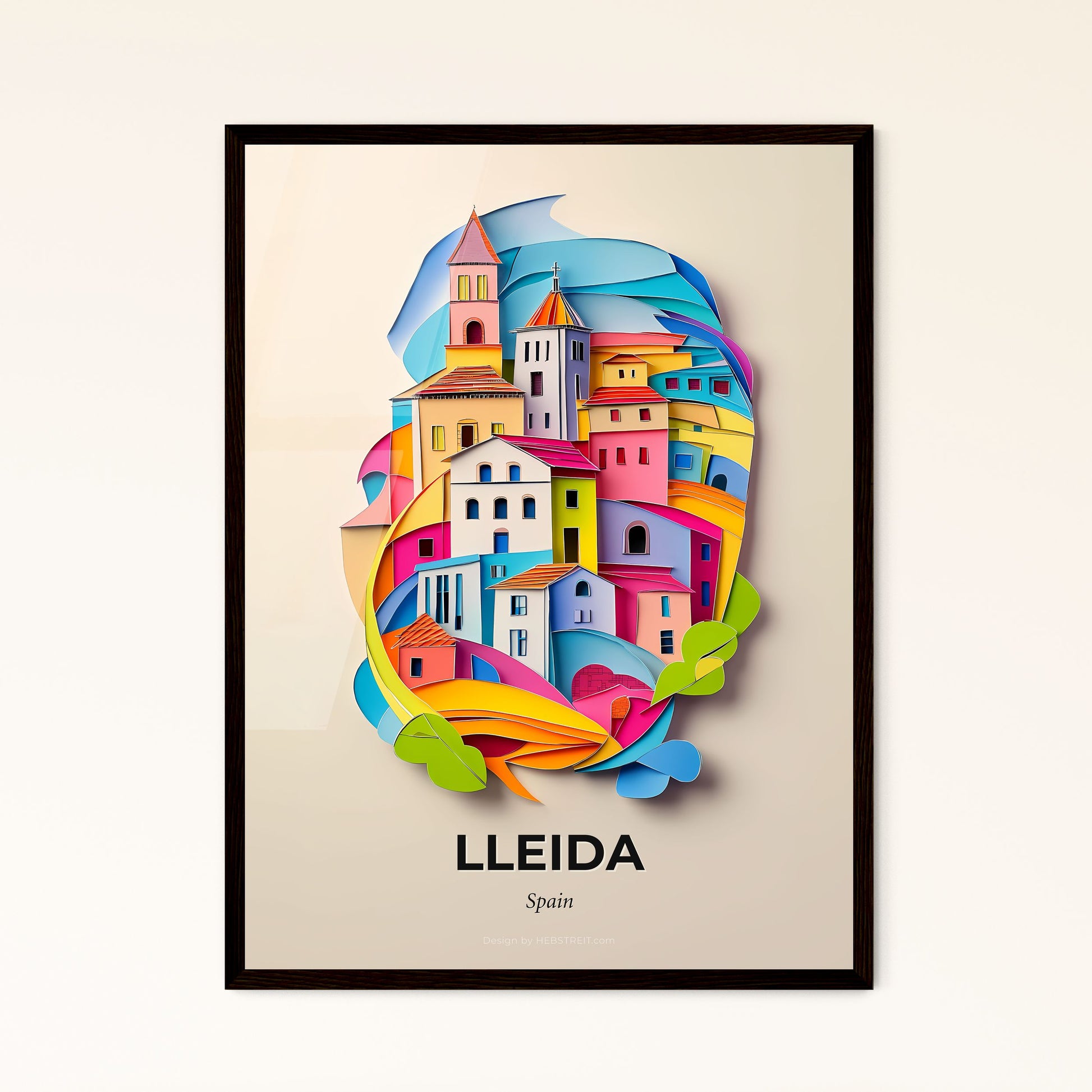 Vivid Lleida, Spain - a colorful city with a tree in the middle